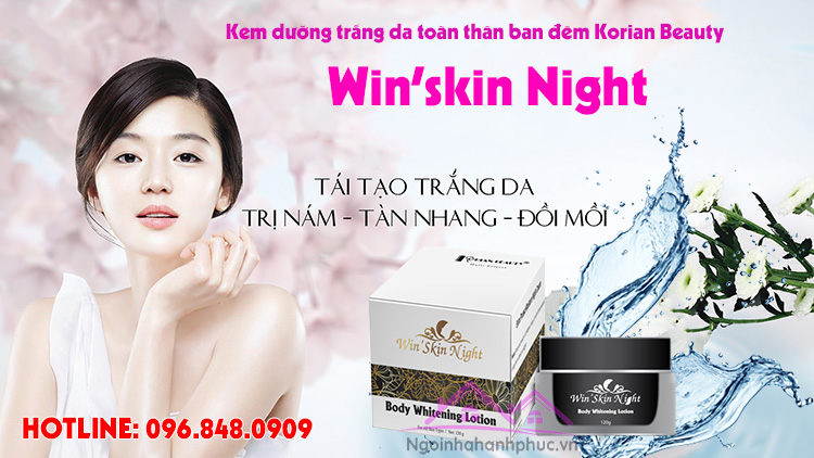 Kem dưỡng trắng da toàn thân ban đêm Korian Beauty Win’skin Night