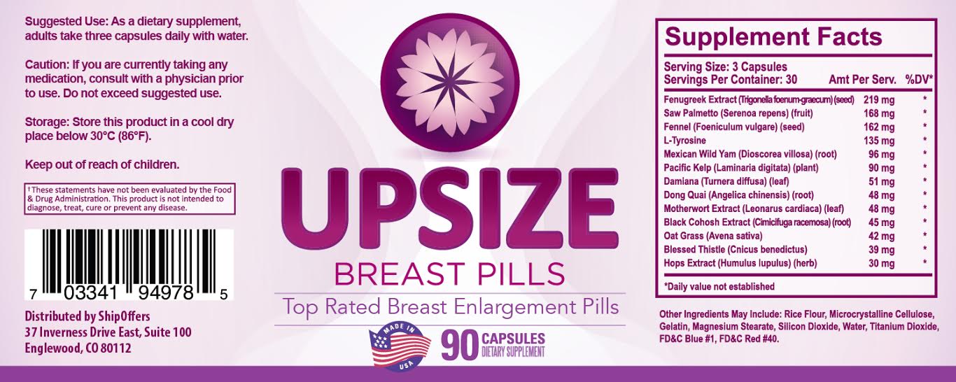 Thành phần của viên uống nâng ngực Upsize Breast Pells New 2017